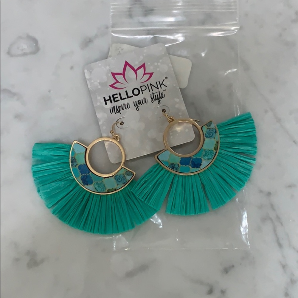 NWT Fringe Raffia Earrings